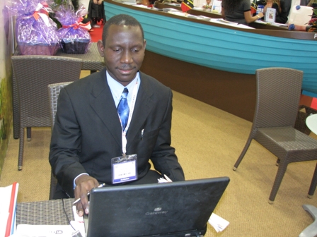 Chief Executive Officer of the Nevis Tourism Authority Mr. John Hanley at the World Travel Market 2012 in London