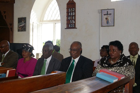 (L-R) Minister of Communications and Works Hon. and Mrs. Carlisle Powell, Legal Adviser to the Nevis Island Administration, Mr. Herman Liburd, Premier, Hon. Joseph Parry with wife Mrs. Myrthlyn Parr