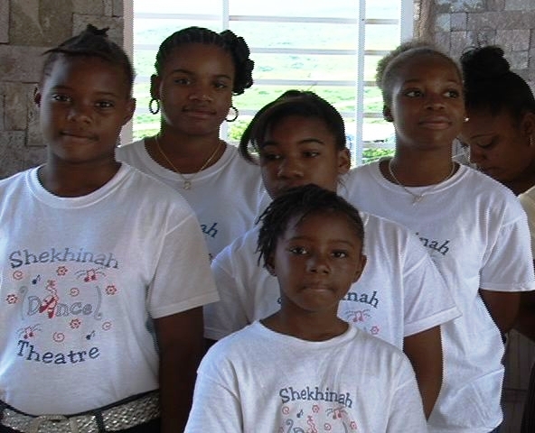 Some members of the Shekhinah Dance Theatre present at the ceremony held by the Ministry of Social services to honour their group