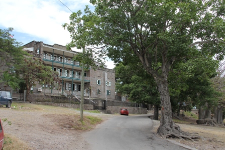 The facelift of the 200-year old Bath Hotel in progress with cleaning brush, painting