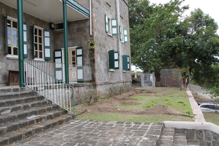 A section of the grounds at the 200-year old Bath Hotel being prepared for terracing