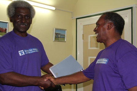 United States of America Ambassador to Barbados and the Eastern Caribbean His Excellency Larry Palmer meets with Premier of Nevis at his office in Bath Hotel ahead of the Child Abuse and Gender-Based Violence Rally at the Memorial Square in Charlestown