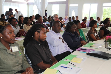 A section of participants at the Nevis Financial Services Regulation and Supervision Department 2013 AMI/CFT Awareness Seminar and Training Workshop on April 11, 2013, at the Occasions Conference Centre at Pinneys