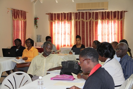 A section of the participants at the Department of Education Nevis Teacher Appraisal Training Workshopfor Education Officials and Principals at the Red Cross conference room