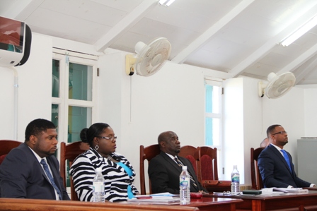 Other members of the Nevis Island Administration during the Budget Address at the December 18th sitting of the Nevis Island Assembly (l-r) Hon. Troy Liburd, Hon. Hazel Brandy-Williams, Hon. Alexis Jeffers and Deputy Premier Hon. Mark Brantley