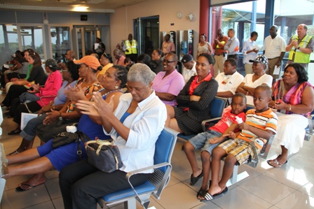 A section of the public present at a ceremony at the Vance W. Amory International Airport on January 22, 2014, to commemorate the inaugural flight of Seaborne Airlines into Nevis on January 15, 2014