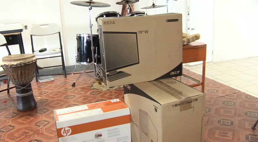 The complete computer system donated to Master Chef Michael Henville for use in the School Meals Programme