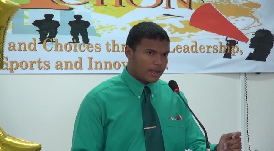 Outgoing Vice President of the Nevis Youth Council Duryan Cozier