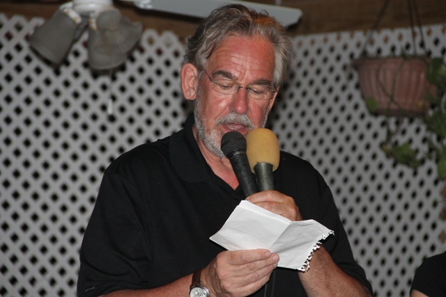 Camil Dumont President of Aviation Connection based in Canada delivering remarks at a cocktail reception at the Lime Beach Bar and Grill at Pinneys Beach, hosted by the Nevis Tourism Authority and the Nevis Air and Sea Ports Authority