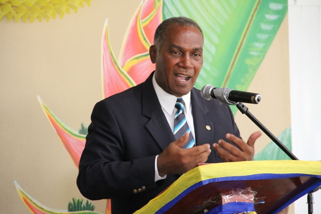 Premier of Nevis Hon. Vance Amory at the official ceremony to rename the Special Education unit in honour of Cecele Browne, the first supervisor to serve at that learning institution.