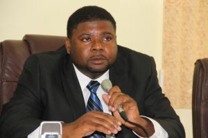 Junior Minister in the Ministry of Communication, Works and Public Utilities in the Nevis Island Administration Hon. Troy Liburd at the Ministry of Finance conference room on June 24, 2014