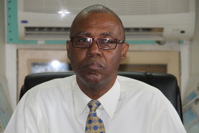 Caribbean Development Bank Operations Officer (Civil Engineering) Stephen Lawrence during a mission visit to Nevis on May 28, 2014