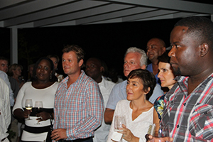 A section of guests at a cocktail party on November 20, 2014 at Villa 2001, to mark the official opening of Villas on Pinney’s Beach