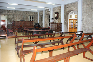 The refurbished courtroom at the High Court in Charlestown