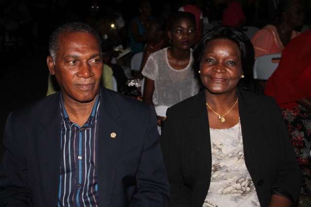 Premier of Nevis, Hon. Vance Amory and Mrs. Amory at the Department of Community Development’s annual Christmas Tree Lighting ceremony at the Memorial Square in Charlestown