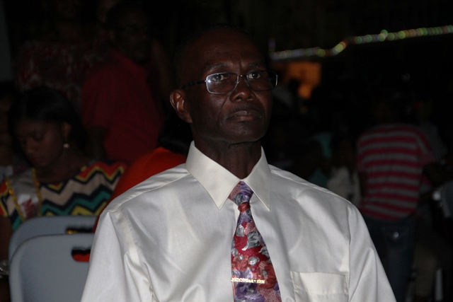 Patron of the Department of Community Development’s 2014 Annual Christmas Tree Lighting Ceremony Pastor Eric Maynard at the Memorial Square in Charlestown on December 03, 2014