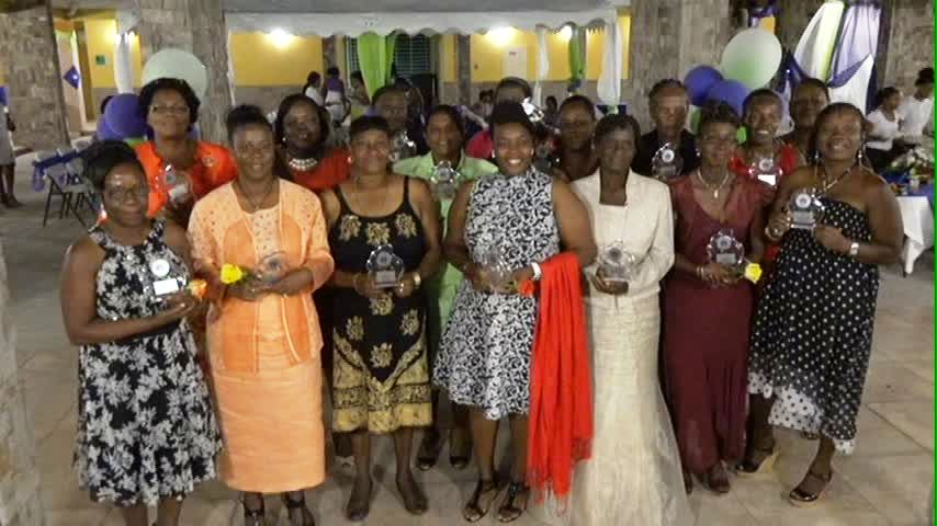 Sixteen Women of Excellence awarded by the Gender Affairs Division in the Social Services Department, Ministry of Social Development on Nevis on March 29, 2015 at the Nevis Performing Arts Centre’s courtyard