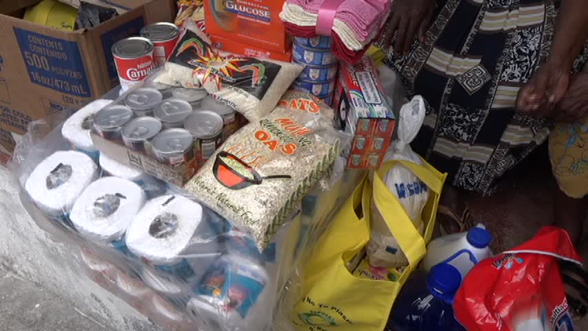 Food items, toiletries and cleaning supplies, donated by the Cuban Alumni Association to the Flamboyant Nursing Home on June 20, 2015