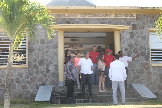 The Venezuelan delegation touring the Gingerland Secondary School assessing the electricity supply there on June 04, 2015