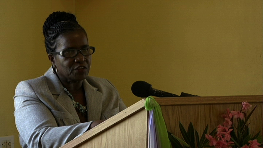 Course coordinator Adina Taylor delivering remarks at the Department of Education’s Prospective Teachers’ Course closing ceremony on July 03, 2015 at the Department of Education’s Conference Room at Pinney’s Industrial Site