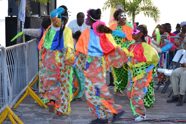 Traditional Clowns dancing at the launch of Culturama 41 on the Charlestown Waterfront on July 23, 2015