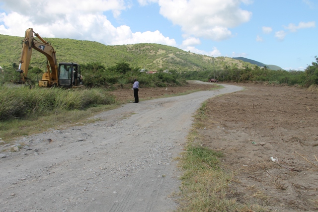 A section of the area cleared leading to the Medical University of the Americas at Pot Works