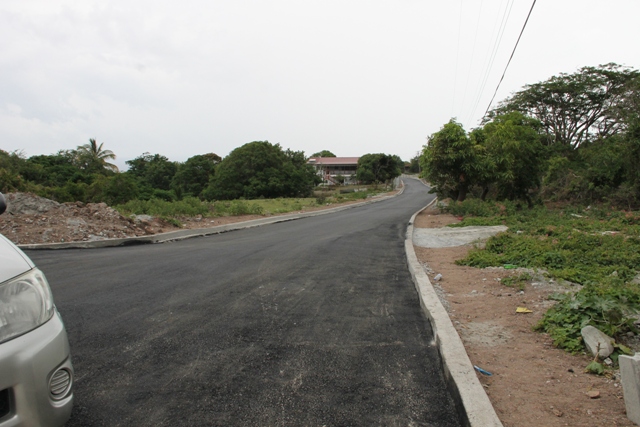 A section of Hanley’s Road with the first layer of asphalt concrete on Hanley’s Road during the Hanley’s Road Rehabilitation Project on October 09, 2015