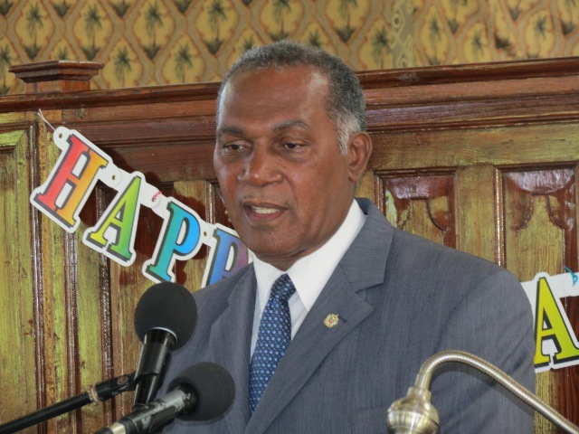 Premier of Nevis Hon. Vance Amory delivering remarks at the Gingerland Secondary School’s 42nd annual Graduation Ceremony at the Gingerland Methodist Church on November 12, 2015