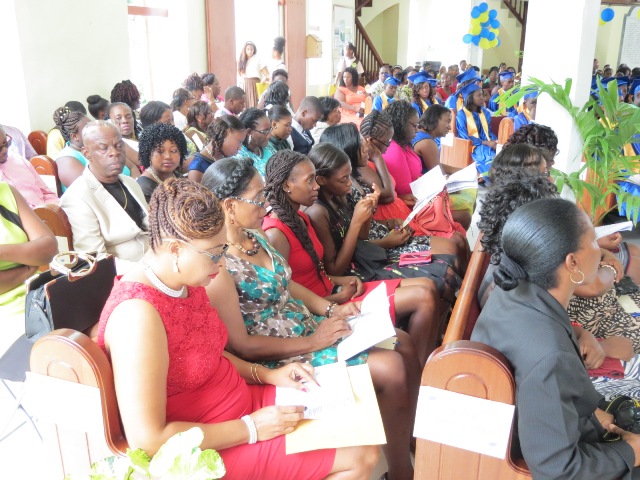 Past and present teachers at the 42nd annual graduating ceremony at the Gingerland Methodist Church on November 12, 2015