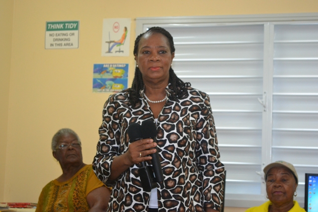 Coordinator of the Senior Citizens Division, Mrs. Garcia Hendrickson chairperson for opening ceremony of Basic Computer Skills Course for Seniors held at VOJN Primary School Computer Laboratory on February 01 2016