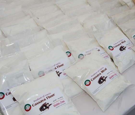Cassava meal and flour produced at the Nevis Agro-Processing Centre at Prospect