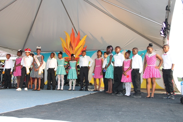 Contestants for the 2016 Mr. and Miss Talented Youth Pageant at the launch of Culturama 42 at the Charlestown Waterfront on June 17, 2016