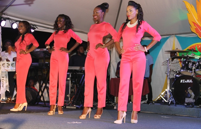 Contestants of the 2016 Miss Culture Queen Pageant at the launch of Culturama 42 at the Charlestown Waterfront on June 17, 2016