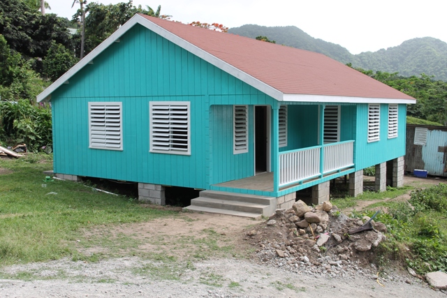 The new three-bedroom house presented to Stoney Hill resident Pearl Smithen on June 24, 2016, by the Nevis Island Administration