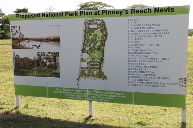 Proposed plan for the public park at Pinneys Beach erected on the site.
