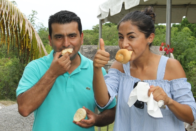 Mr. and Mrs. Adrian Pulito family from Mexico who reside in St. Kitts at the Ministry of Tourism’s Open Day on May 11, 2017, at the Nevisian Heritage Village in Fothergills