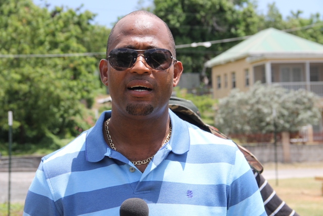 Raoul Pemberton, Director of the Public Works Department on Nevis at the Bath Bridge Project on June 16, 2017