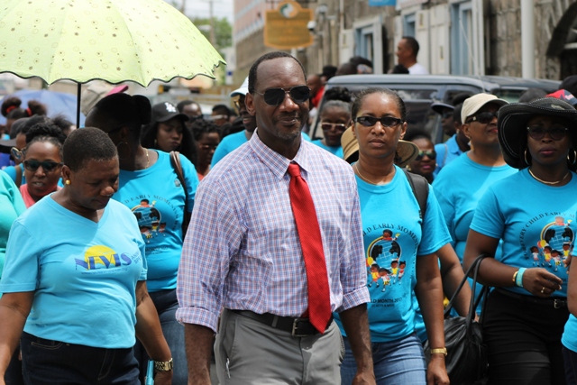 Mr. Kevin Barrett, Permanent Secretary in the Ministry of Education on Nevis at the 32nd annual Child Month Parade on June 09, 2017