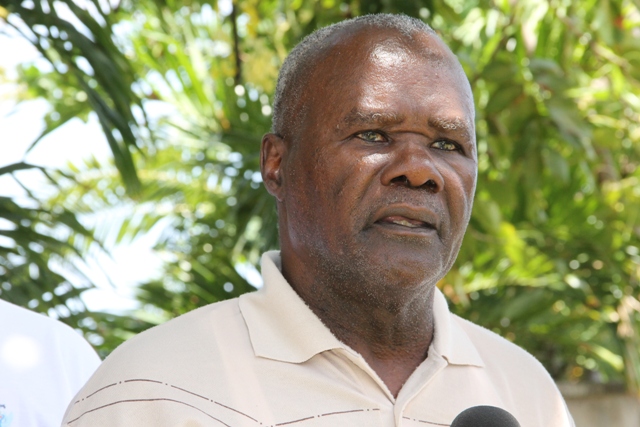 President of the Nevis Island Assembly Hon. Farrell Smithen outside the Assembly Chambers in Charlestown on June 16, 2017