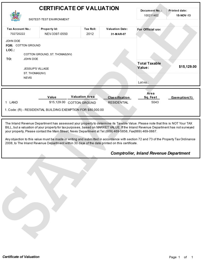 Paying Property Tax – NIA