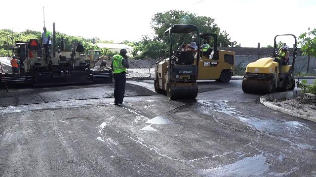 Equipment bought by the Nevis Island Administration, in use during the road works in the Marion Heights area on November 15, 2017, as part of the Braziers Road Improvement Project