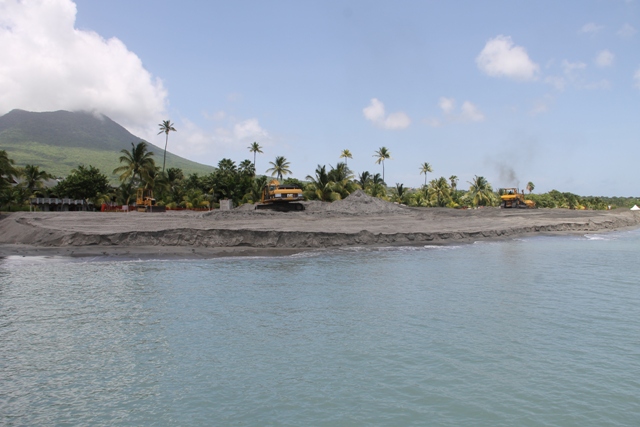 Beach refurbishment works at the Four Seasons Resort, Nevis earlier this year (file photo)