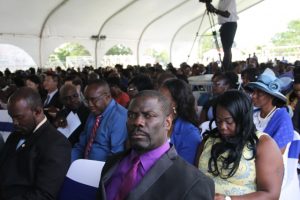 A section of officials present at the Inauguration Ceremony of the Nevis Island Administration at the Elquemedo T. Willett Park on December 24, 2017