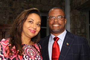 Premier of Nevis Hon. Mark Brantley and his wife First Lady Sharon Brantley, moments after he was sworn-in as premier at the High Court in Charlestown on December 19, 2017