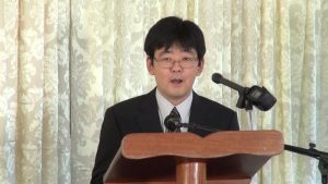 Mr. Hideaki Fujiyama, Second Secretary at the Embassy of Japan to St. Kitts and Nevis, delivering remarks recently at the closing ceremony of the Improving Disaster Resilience and Emergency Shelter Management Project on Nevis at the Albertha Payne Community Centre at Bath Village