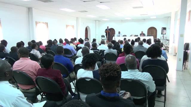 A section of senior civil servants at a meeting with members of the Nevis Island Administration Cabinet led by Hon. Mark Brantley, Premier of Nevis at the St. Paul’s Anglican Church Hall on January 04, 2018