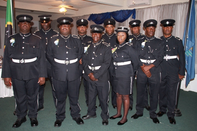 The 10 Constables nominated for the 2017 Constable of the Year award hosted by the Royal St. Christopher and Nevis Police Force, Nevis Division’s at the 18th annual Constable’s Award Ceremony and Dinner on March 10, 2018, at the Occasion’s Entertainment Arcade at Pinney’s Estate