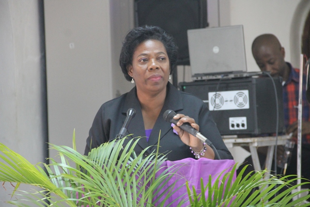 Ms. Lorraine Archibald, Coordinator of the Department of Gender Affairs delivering remarks at the Department’s Health is Wealth Seminar for Women and Girls at the St. Paul’s Anglican Church Hall on March 08, 2018