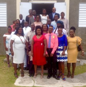 Members of Staff of the Ministry of Tourism at a service at Fenton Hill Church of God of Prophecy in Gingerland on April 15, 2018, to mark the opening of Exposition Nevis