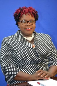 Hon. Hazel Brandy-Williams, Junior Minister of Health in the Nevis Island Administration delivering her address in observance of Nurses Week 2018 at NTv8 studios on May 09, 2018